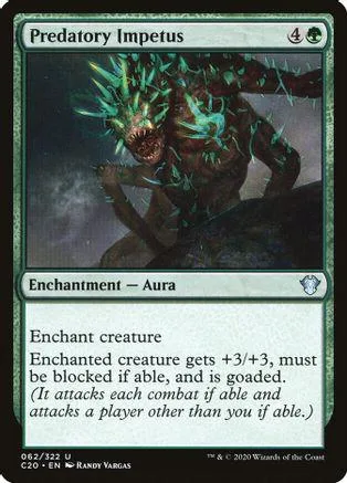 Green monster creature on dark background. Magic: The Gathering card.