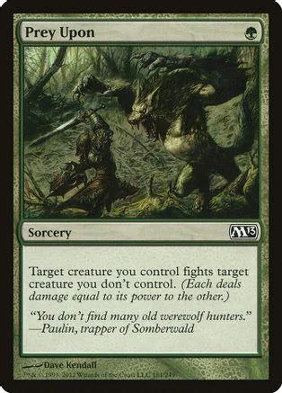 Green and brown fantasy art card depicting a monster attack. Sorcery type.