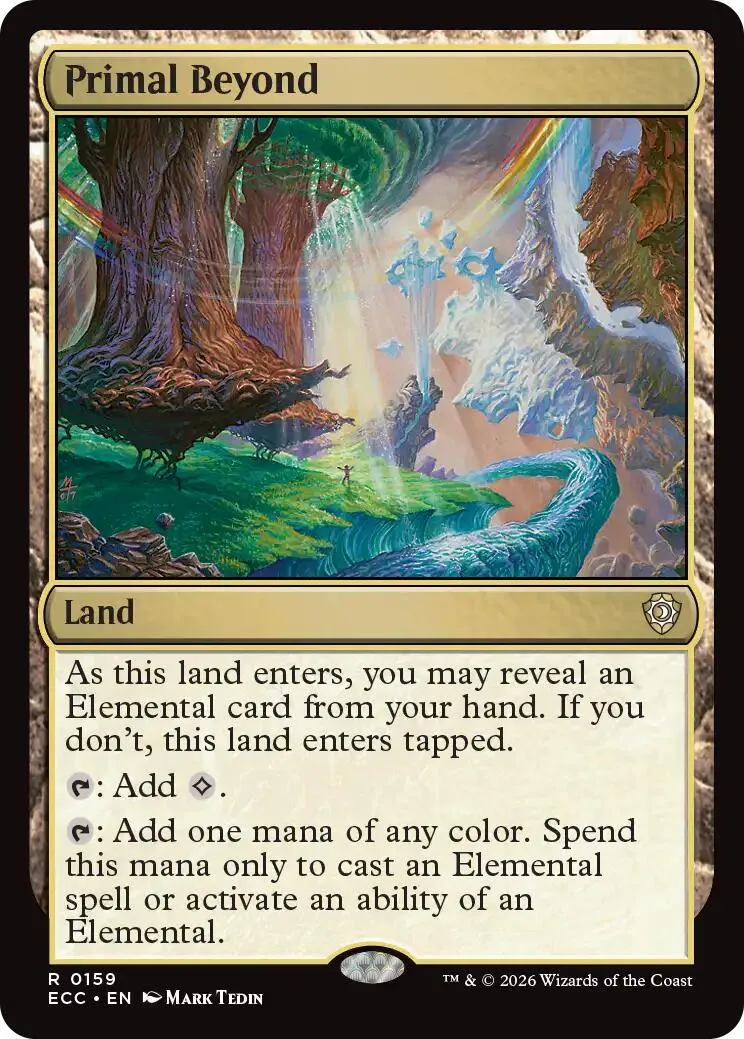Fantasy landscape art on a Magic: The Gathering land card.