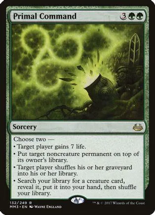 Green magical scene on a black Magic: The Gathering card.