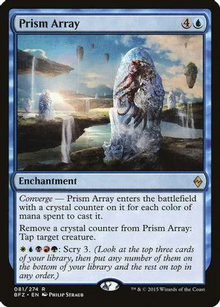 Blue and white magic card, Prism Array, featuring a glowing crystal formation.