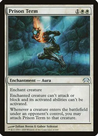 Dark, fiery creature leaping over rocks on a Magic: The Gathering card.