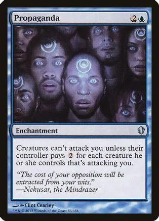 Card art shows a crowd of faces with glowing symbols on foreheads.