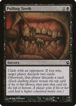 Close-up of a Magic: The Gathering card showing a mouth with teeth.