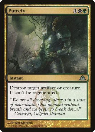 Dark figure in armor on a swampy, misty battlefield. Instant spell card.