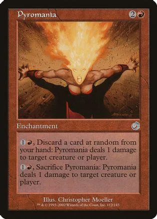 Card art depicts a figure engulfed in bright orange and yellow flames.