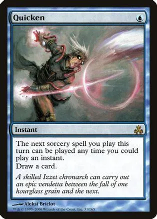 Dark, spiky creature casting pink energy spell on Magic: The Gathering card.