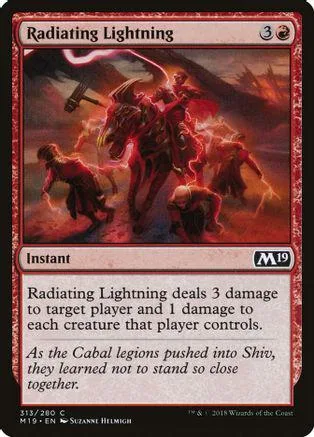 Red and black fantasy scene on a Magic: The Gathering card.