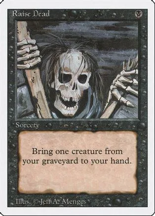 Skull creature with wild hair holding a staff on a dark, stormy background.