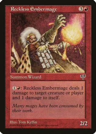 Wizard with fiery magic, brown and gold tones, Magic: The Gathering card.