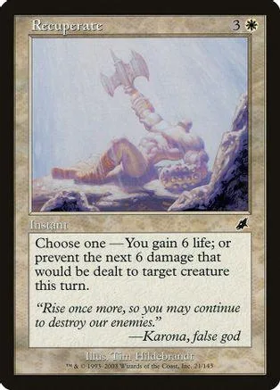 Fantasy scene with axe and rocks on a light blue background. Magic: The Gathering card.