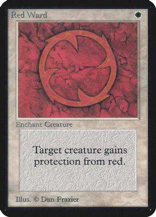 Red card with a large red symbol, text box below, showing game card.