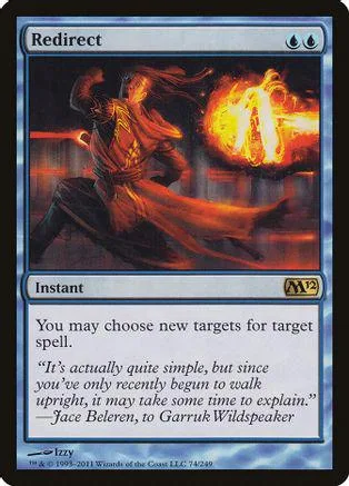 Redirection card art: fiery scene with a figure in red and orange robes.