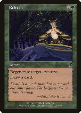 Creature card art: pale, winged figure above dark, shadowy landscape.