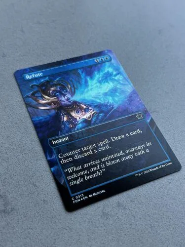 Blue and black Magic: The Gathering card featuring a mystical creature.