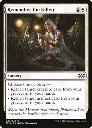 Sorcery card art: hooded figure with dark creature in a dark forest.