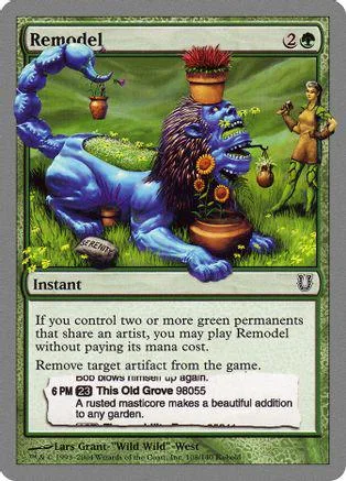 Blue and purple dragon creature card with green background and text.