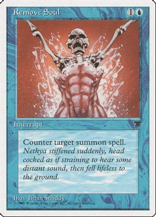 Skeleton figure on red background, white and black card art.