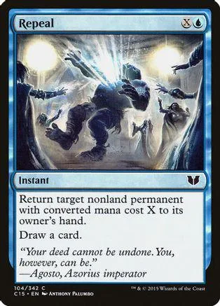 Blue and black magic spell card art showing shadowy figures in a bright, dramatic scene.