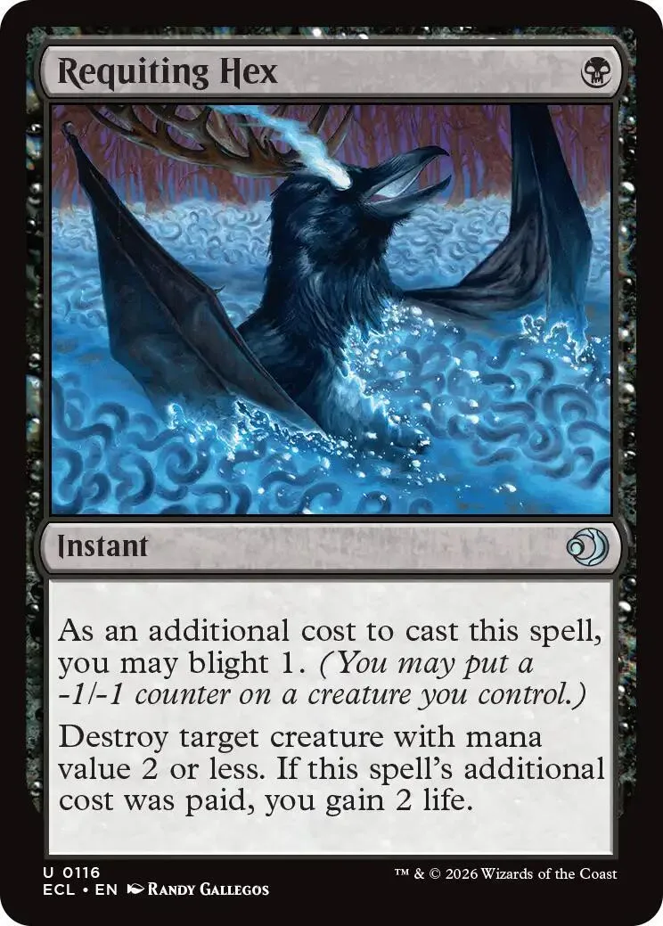 Black creature with blue energy in water on a Magic: The Gathering card.