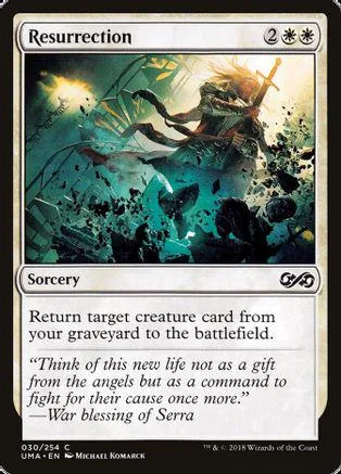 Fantasy warrior figure on battlefield, dark green and gold card art.