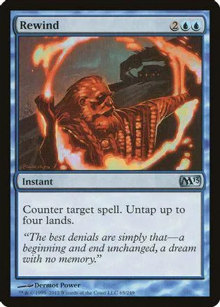 Card art shows bearded figure engulfed in orange and red flames. Instant spell.