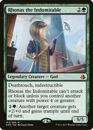 Card art shows a god-like figure holding a staff against a grand backdrop.