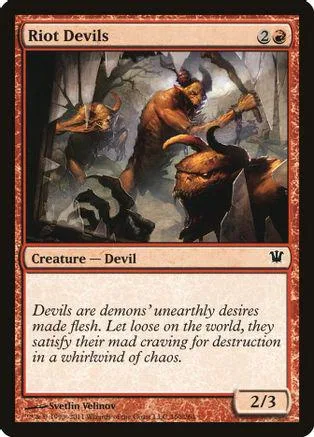 Dark fantasy art card featuring monstrous figures in a shadowy forest setting.