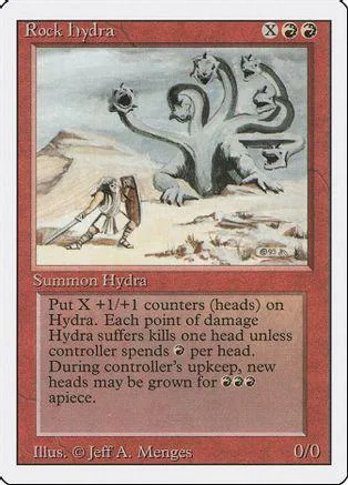Card art depicts a multi-headed serpentine creature on a rocky landscape.