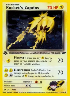 Rocket's Zapdos [1st Edition] #15
