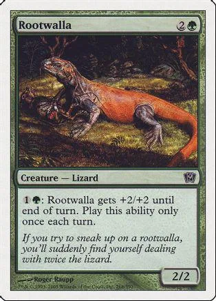 Orange lizard creature card art, showing a lizard in a dark, wooded setting.