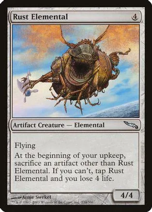 Brown elemental creature on a card, showing rust and earthy tones.