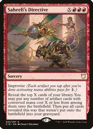 Card art shows mechanical flying object and armored figure against a dark background.
