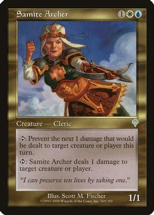 Card art shows a warrior figure in armor against a blue sky.