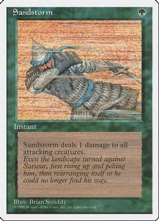 Card art depicts a figure in armor amidst an orange, textured landscape.