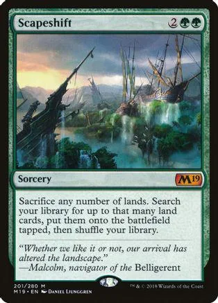 Green and blue card art depicts a stormy, watery landscape with ship wreckage.