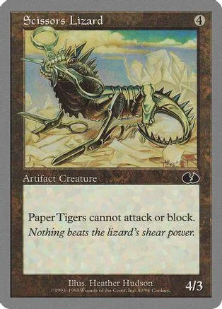 Green lizard creature on a card with brown and tan borders.