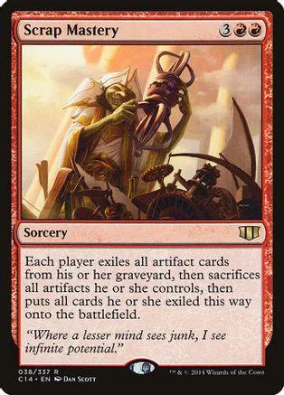 Magic: The Gathering card, Scrap Mastery, featuring fantasy art on a standard card.