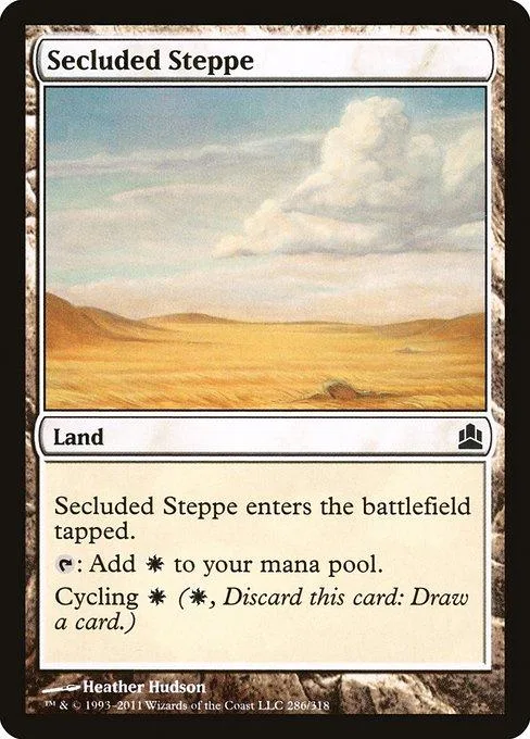 Desert landscape art on a Magic: The Gathering land card.