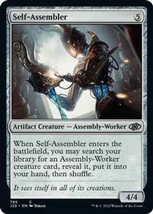 Dark, armored creature on a card with blue and black tones.