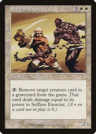 Card art depicts a figure casting a spell over a monstrous, dark shape.