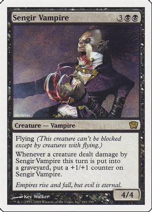 Vampire creature card art, dark colors, showing a monstrous figure.