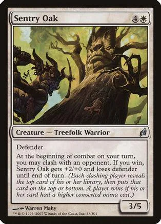 Dark, gnarled tree creature with warrior figure, green and brown tones.