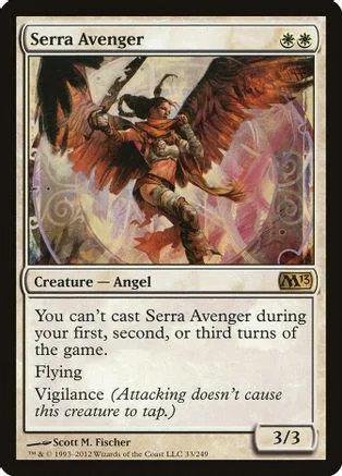 Angel creature card featuring a winged figure in orange and brown tones.