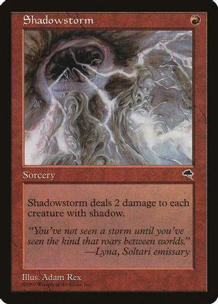 Dark, stormy fantasy art on a Magic: The Gathering Sorcery card.