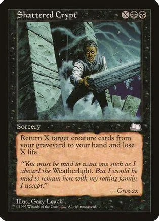 Dark fantasy card art: man wielding a large, glowing sword in a cavern.