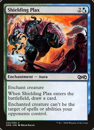 Dark, spiky creature on orange background. Blue and black card with text.