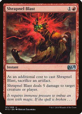 Dark, fiery creature casting a spell on a Magic: The Gathering card.