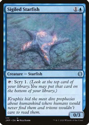 Blue and white Magic: The Gathering card featuring a glowing starfish.