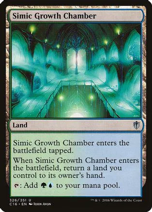 Blue and green fantasy landscape art on a Magic: The Gathering land card.
